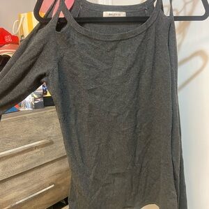 Bailey 44 Charcoal Cold Shoulder Top